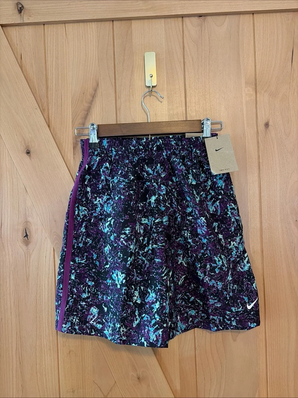 NWT Nike Youth Dri-FIT Multi Printed Shorts Viotech Purple Splatter L Unisex